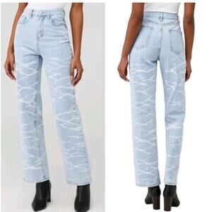 The Kript Relaxed High Rise Straight Leg Jeans Sz S